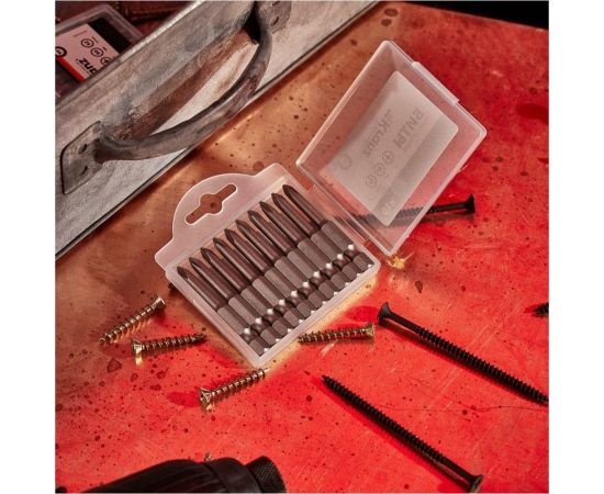 Бита (10 шт; PH1x50 мм; сталь S2) для шуруповерта KRANZ KR-92-0413 – изображение 2