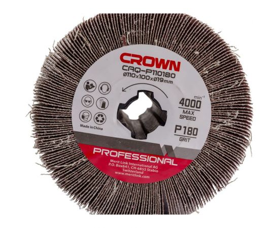 Щетка абразивная 110 мм, Р180 Crown CAQ-P110180 – изображение 2