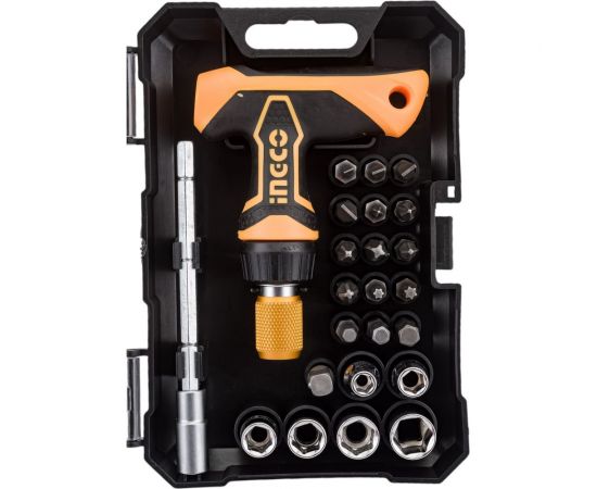 Реверсивная отвертка с насадками INGCO Т-образная, 24 шт. HKSDB0188 – изображение 3