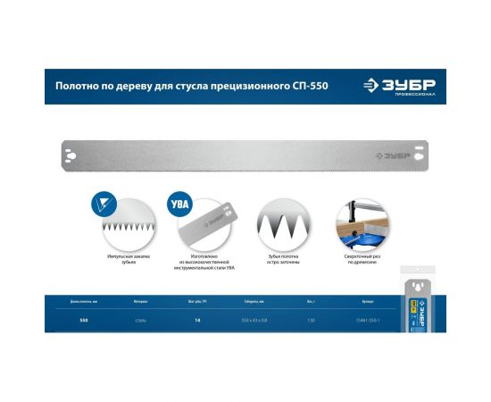 Полотно по дереву ЗУБР СП-550 550 мм для стусла прецизионного 15461-550-1 – изображение 2