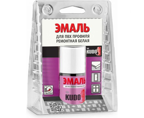 Эмаль для ПВХ профиля с кисточкой KUDO KU-7K6101 – изображение 2