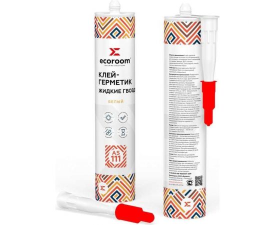 Клей-герметик жидкие гвозди ECOROOM as-111 белый, 310 мл 2210-1-310 