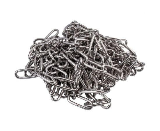 Нержавеющая цепь KREPFIELD 4x32 мм, DIN 763, А2, сварная, длиннозвенная, 6 м 763А2ЦЕПЬ4ММ-6 