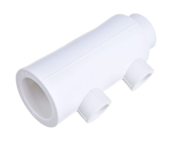 Коллектор Blue Ocean полипропилен 2 отвода - 40х20х2 осевое - 57мм PPRF/FCEUM-01(W)-40х20х2 