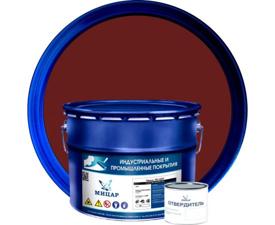 Антикоррозийная эмаль по металлу Мицар ЭП-1267 20 кг 0,4 кг, красно-коричневая УТ000010769 