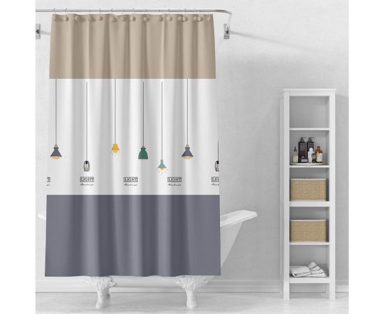 Штора для ванной комнаты PERFECTO LINEA Secret 180x180, с кольцами, лампы 36-118101 – изображение 3