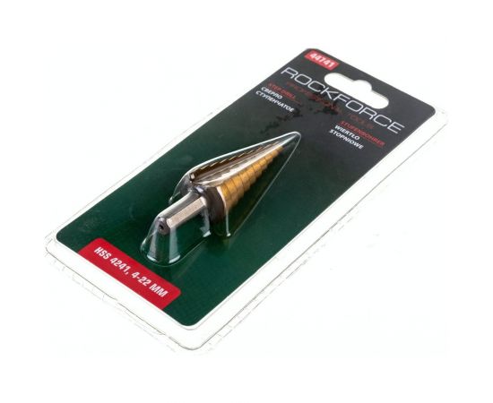 Ступенчатое сверло в блистере (4-22 мм, HSS 4241) Rockforce RF-44741 – изображение 3