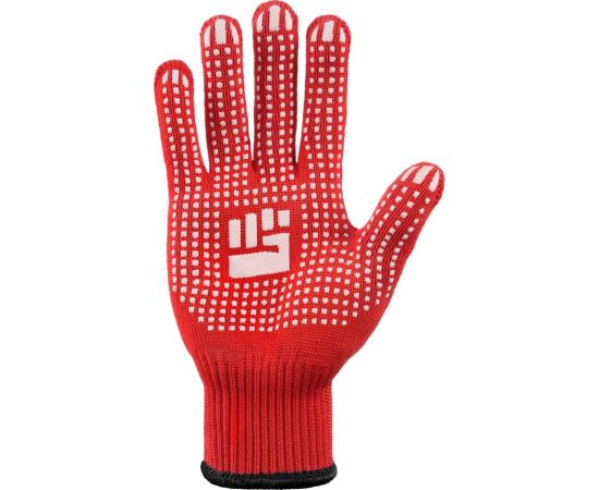 Трикотажные 2-слойные перчатки с ПВХ Фабрика перчаток 10 класс, 6 нитей, красные, р.L 6-10-2С-КР-(L) – изображение 4