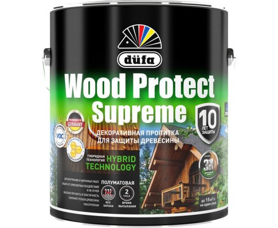 Пропитка Dufa WOOD PROTECT Supreme, белая 2,5 л МП00-008385 – изображение 3