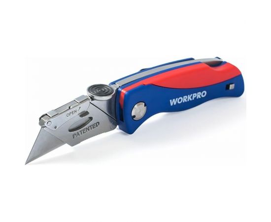 Складной быстросменный нож WORKPRO трапециевидные лезвия WP211006 – изображение 5