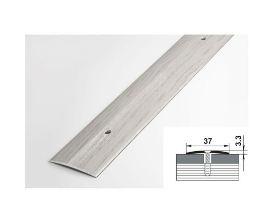 Порог прямой алюминиевый декоративный (37 мм, 2,7 м, Дуб арктик) ЛУКА УТ000002518 – изображение 2