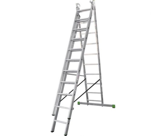 Алюминиевая трехсекционная лестница Новая Высота 3х10 ступеней 2230310 – изображение 4