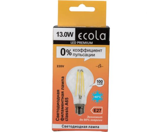 Светодиодная лампа Ecola classic LED Premium 13,0W A60 220-240V E27 4000K 360 Ra 80, 100 Lm/W, КП=0 110x60 N7LV13ELC – изображение 4