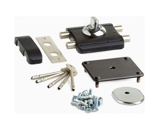 Накладной замок Поливектор ""Барьер-Каре"" с лицевой пластиной хром, длина ключа 80 мм 2433 – изображение 3