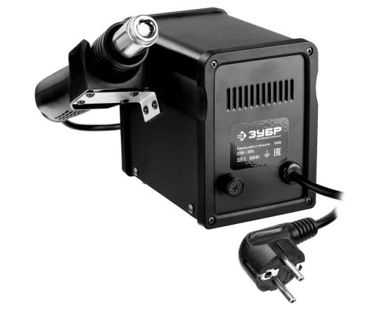 Термовоздушная цифровая паяльная станция ЗУБР 100-500C, шаг 1C, 120л/мин, 650Вт, 3 насадки 55350 – изображение 2