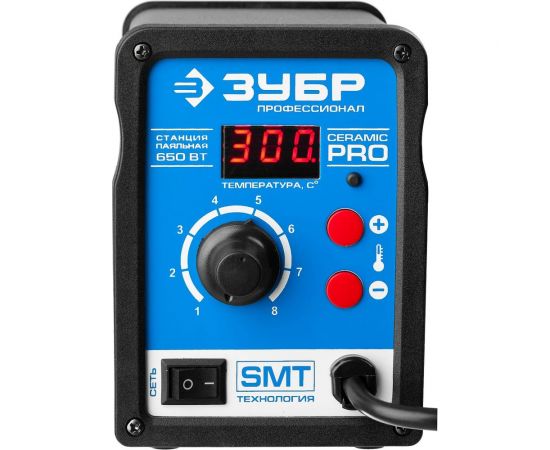 Термовоздушная цифровая паяльная станция ЗУБР 100-500C, шаг 1C, 120л/мин, 650Вт, 3 насадки 55350 – изображение 10