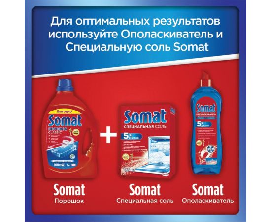 Порошок для мытья посуды в посудомоечных машинах SOMAT 3 кг, Classic 2355013 606059 – изображение 7