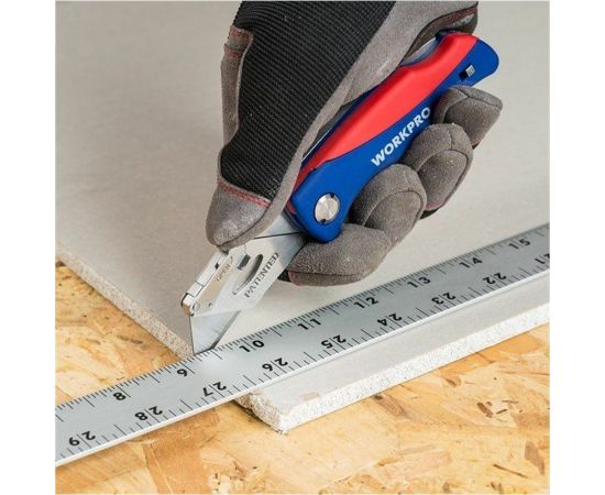 Складной быстросменный нож WORKPRO трапециевидные лезвия WP211006 – изображение 7