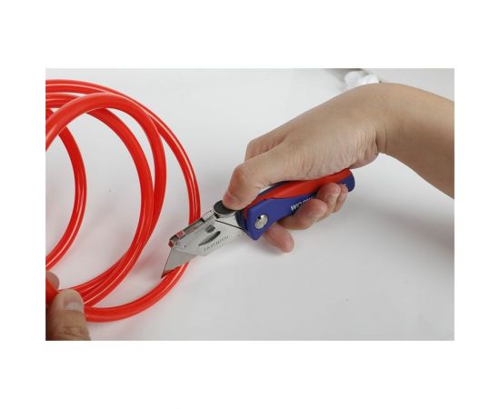 Складной быстросменный нож WORKPRO трапециевидные лезвия WP211006 – изображение 6