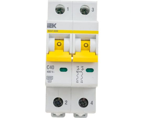 Автоматический выключатель IEK ВА47-60M 2Р 40А 6кА С MVA31-2-040-C 