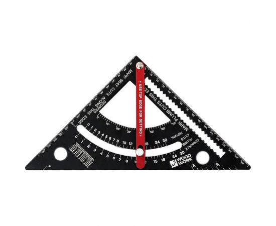 Плотницкий угольник WOODWORK 170 мм, дюймовый, со сдвижным упором, алюминиевый PTR-170 