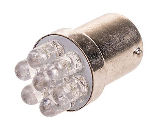 Автолампа диод SKYWAY T18, 12V, 7LED, блистер, с цоколем, 1-контакт, 2 шт. S08201355 – изображение 3