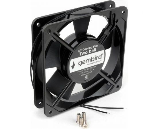 Вентилятор Gembird 120x120x25, AC, 220, подшипник, 2 pin, провод 30 см, AC12025B22H – изображение 2