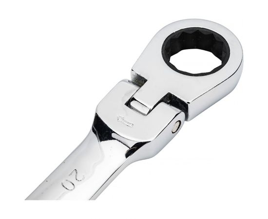 Накидной двусторонний ключ HORTZ 20х22 трещ/шарн. хромированный HOR 118764 – изображение 3