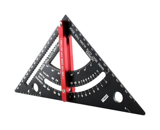 Плотницкий угольник WOODWORK 170 мм, дюймовый, со сдвижным упором, алюминиевый PTR-170 – изображение 5