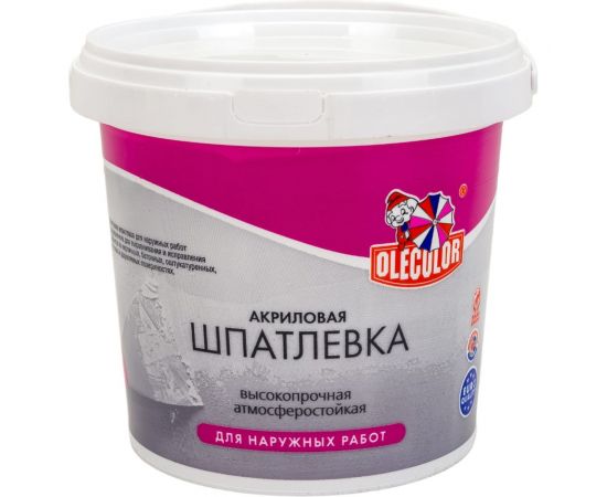 Акриловая шпатлевка OLECOLOR для наружных работ, 1.6 кг 4300000131 – изображение 5