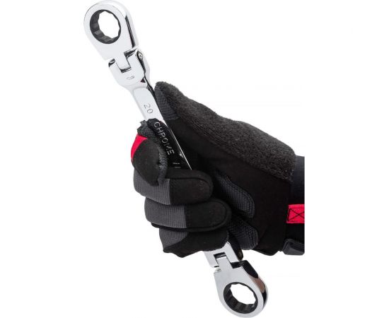 Накидной двусторонний ключ HORTZ 20х22 трещ/шарн. хромированный HOR 118764 – изображение 2