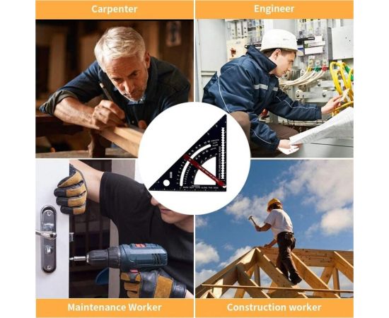 Плотницкий угольник WOODWORK 170 мм, дюймовый, со сдвижным упором, алюминиевый PTR-170 – изображение 3