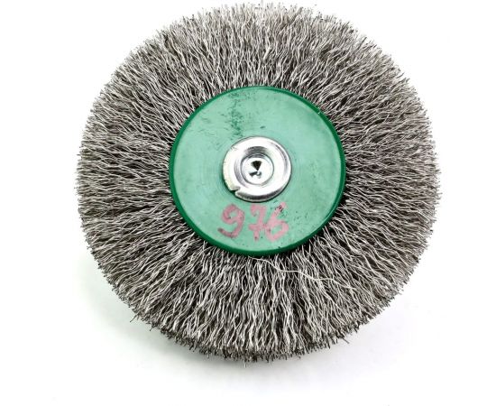 Щетка концевая для дрели 80х12 мм, хв-к 6 мм, проволока гофрированная нерж. сталь 0.3 мм SIT 0976 – изображение 6