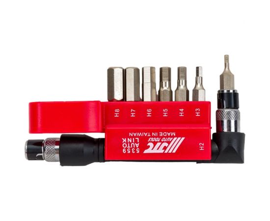 Набор шестигранных вставок 1/4 DR HEX 2,3,4,5,6,7,8 с Г-образным держателем 8шт JTC 5359 