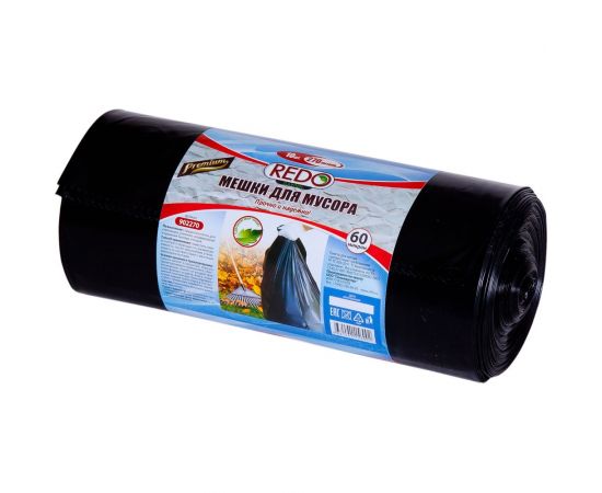 Мешки для мусора Premium 10 шт, 270 л, 60 мкм, ПВД, 90x140 см, 1300 г REDO 902270 