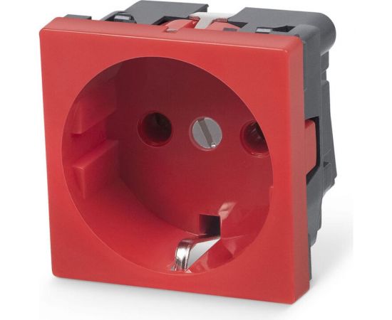Электрическая розетка Cabeus Mosaic 45x45, нем. ст., 2K+3, 16A, красная (в сборе) ME45-RD 
