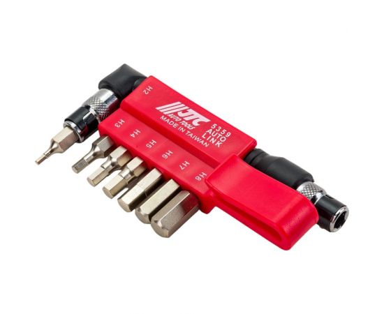 Набор шестигранных вставок 1/4 DR HEX 2,3,4,5,6,7,8 с Г-образным держателем 8шт JTC 5359 – изображение 6