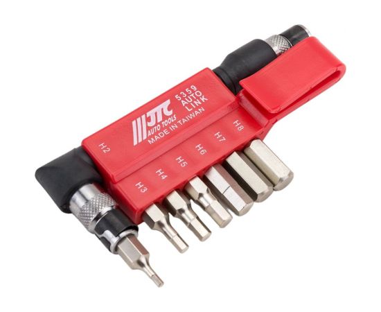 Набор шестигранных вставок 1/4 DR HEX 2,3,4,5,6,7,8 с Г-образным держателем 8шт JTC 5359 – изображение 2