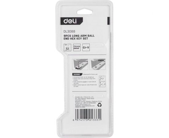 Набор шестигранных ключей DELI DL3088 с шаром 98334 – изображение 3
