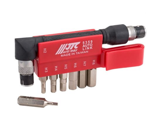 Набор шестигранных вставок 1/4 DR HEX 2,3,4,5,6,7,8 с Г-образным держателем 8шт JTC 5359 – изображение 9