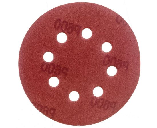 Круги шлифовальные алюминий-оксидные 125 мм, 5 шт, Р600, под липучку, 8 отверстий MOS 39842М 