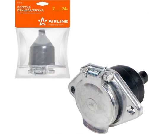 Розетка прицепа/тягача Airline 24 В, тип-N, 7 контактов, металл ATE-32 