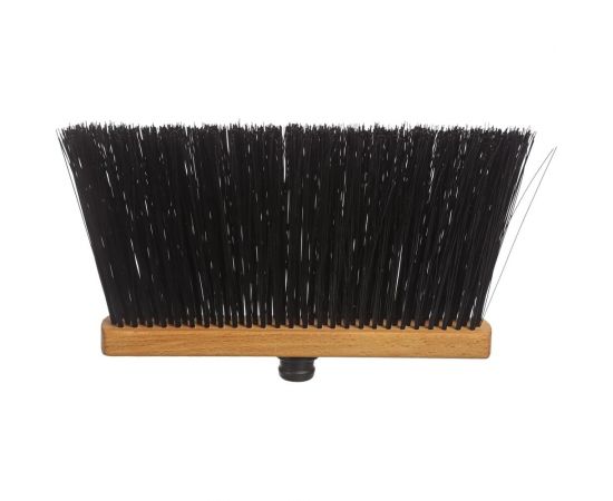 Метла для пола и улицы YOZHIK Гардена лайт, 280x40x16 мм, 106 пучков, высота ворса 130 мм, 4-х рядная, синтетическое волокно чёрное Y/МГЛ/280 – изображение 2