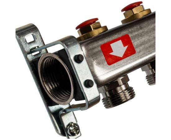 Коллектор из нержавеющей стали без расходомеров, с клапаном выпуска воздуха и сливом STOUT 2 выхода SMS-0932-000002 – изображение 5