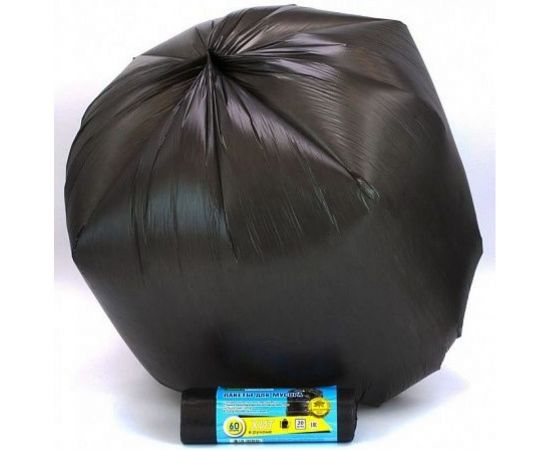Мешки для мусора ХИТ (20 шт; 60х80 см; 60 л; 8 мкм; ПНД; черные) МирПак 4650056204042 – изображение 2