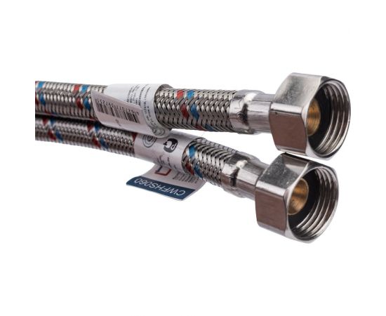 Подводка СТМ для смесителя, сталь, 1/2xM10x 60 см, пара CWFHS060 – изображение 3