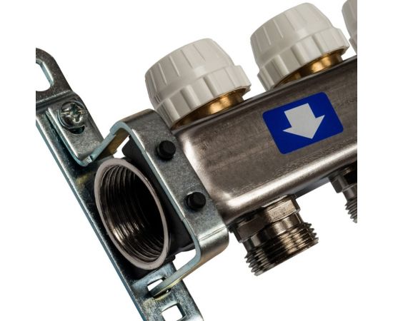 Коллектор из нержавеющей стали без расходомеров, с клапаном выпуска воздуха и сливом STOUT 2 выхода SMS-0932-000002 – изображение 4