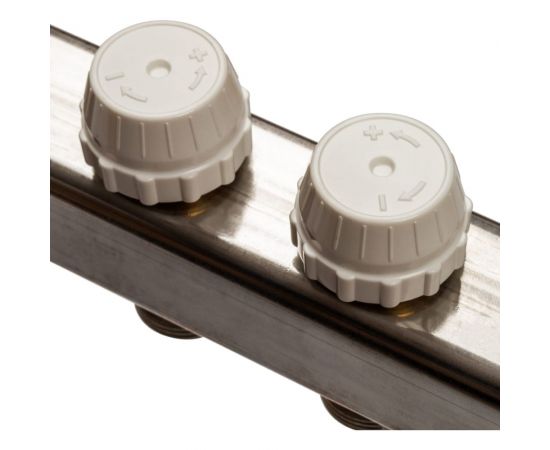 Коллектор из нержавеющей стали без расходомеров, с клапаном выпуска воздуха и сливом STOUT 2 выхода SMS-0932-000002 – изображение 2