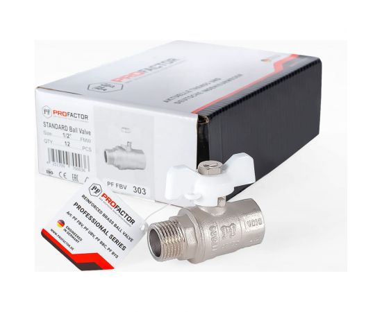 Шаровой кран PROFACTOR PF STANDARD в/н бабочка 1/2 дюйма PF FBV 303 – изображение 4