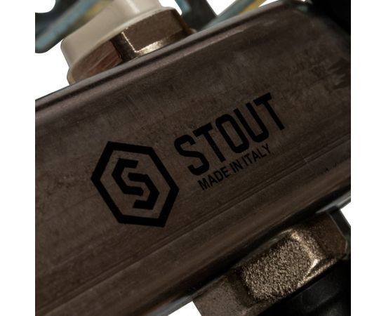 Коллектор из нержавеющей стали без расходомеров, с клапаном выпуска воздуха и сливом STOUT 2 выхода SMS-0932-000002 – изображение 6